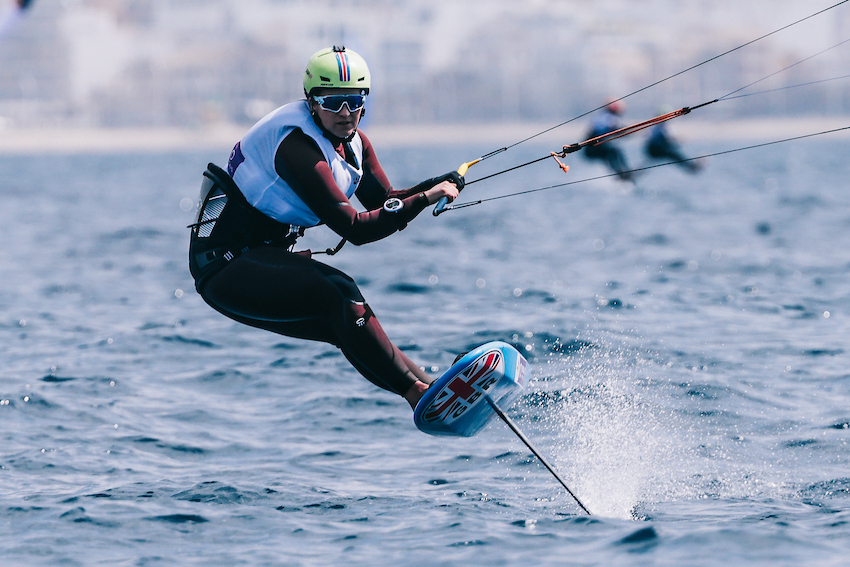 Lily Young returned to action in the Formula Kite class just four months after hand surgery