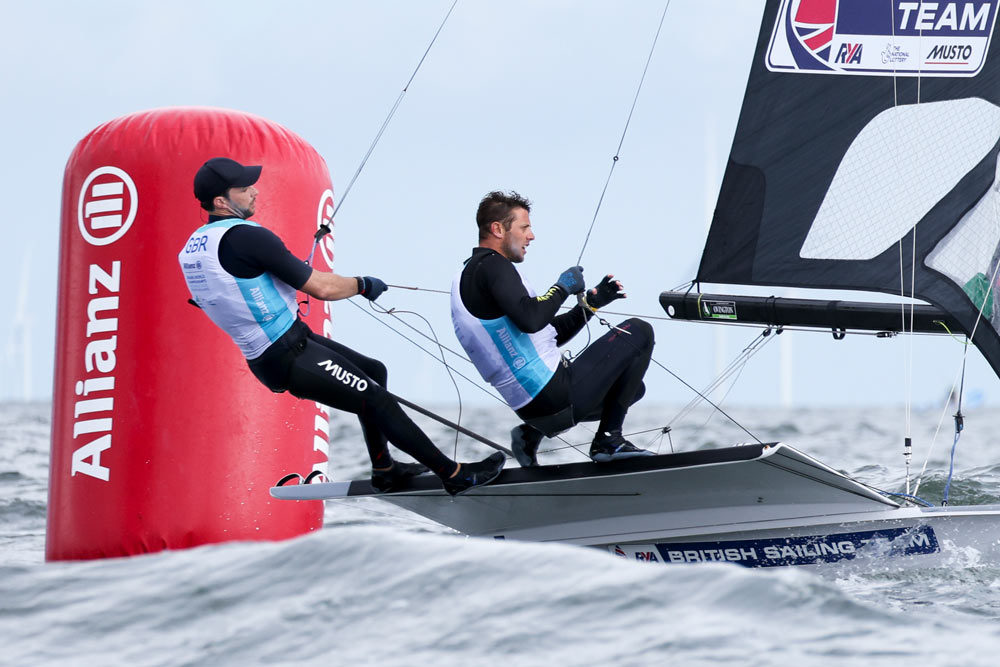 James peter competing with his partner during a sailing competition