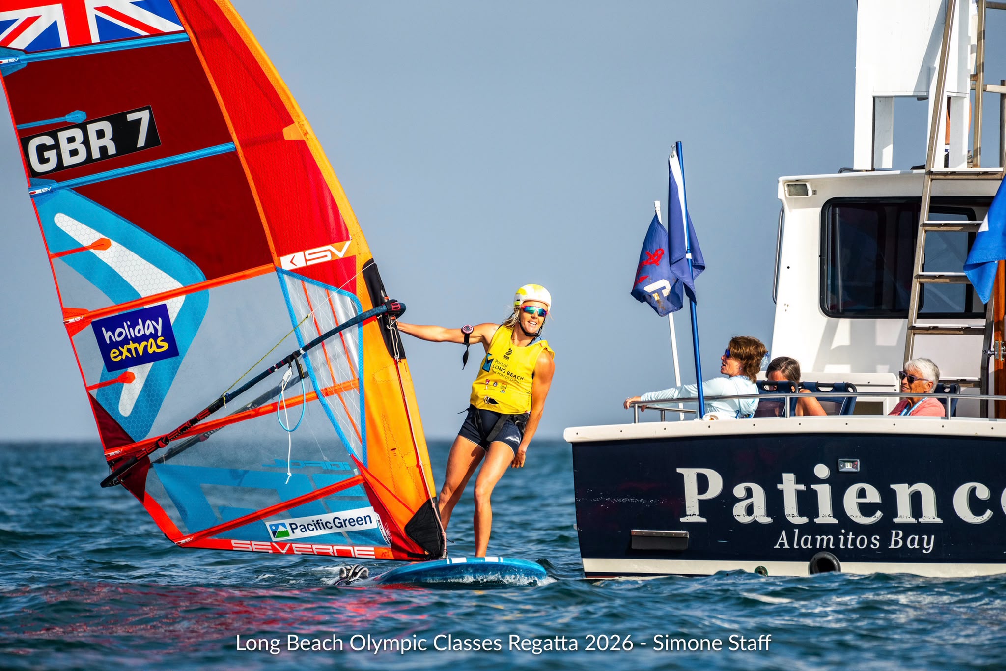 Emma Wilson led the Women's iQFOiL fleet at the Long Beach OCR from start to finish (credit: Simone Staff/Long Beach OCR)
