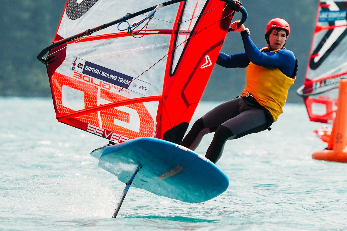 Finn Hawkins in action at the U23 World Championships. © Sailing Energy