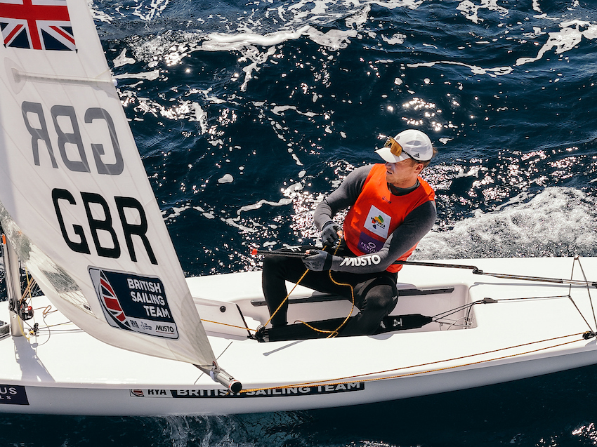 Hanson in action during today's medal series (credit: Sailing Energy)