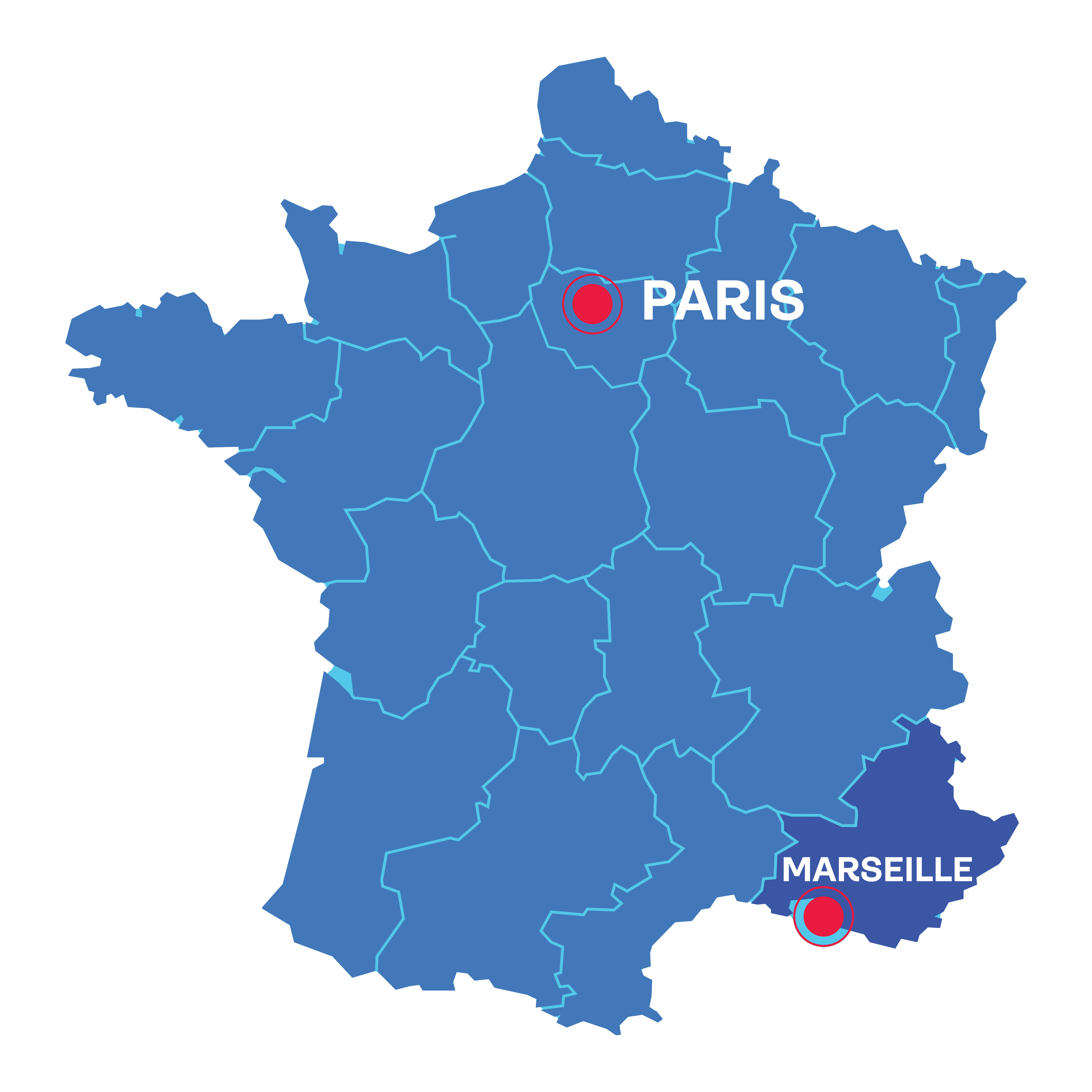map of France to indicate where the 2024 Olympics will take place